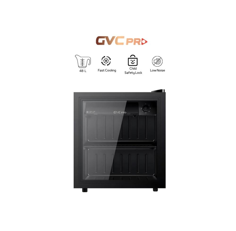 جي في سي برو ثلاجة عرض باب زجاج 48 لتر اسود 2-GVC Pro GVRG-75