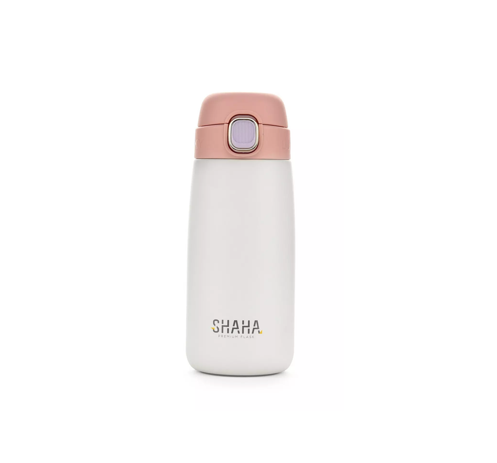 قارورة ماء شاها 420 مل لون ابيض و وردي Shaha Vacuum Bottle 311115111