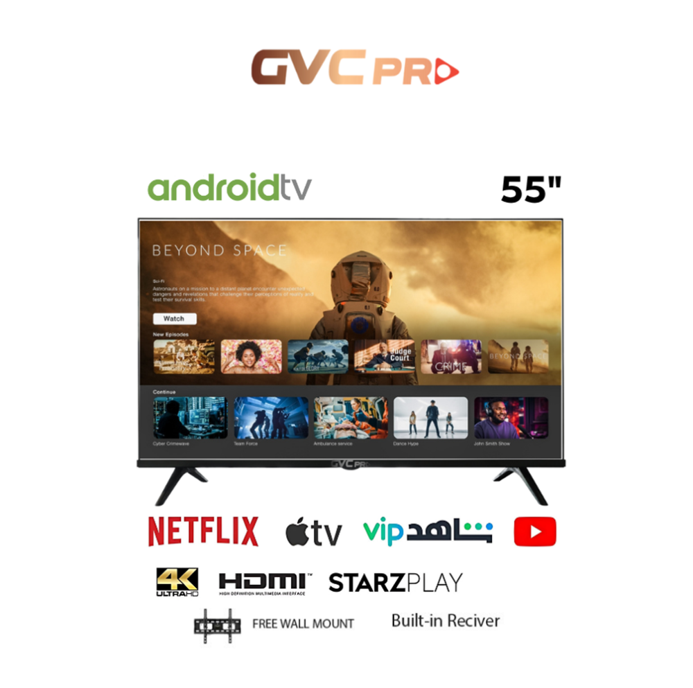 جي في سي برو شاشة 55 بوصة سمارت اندرويد GVC PRO LD-55TVUS