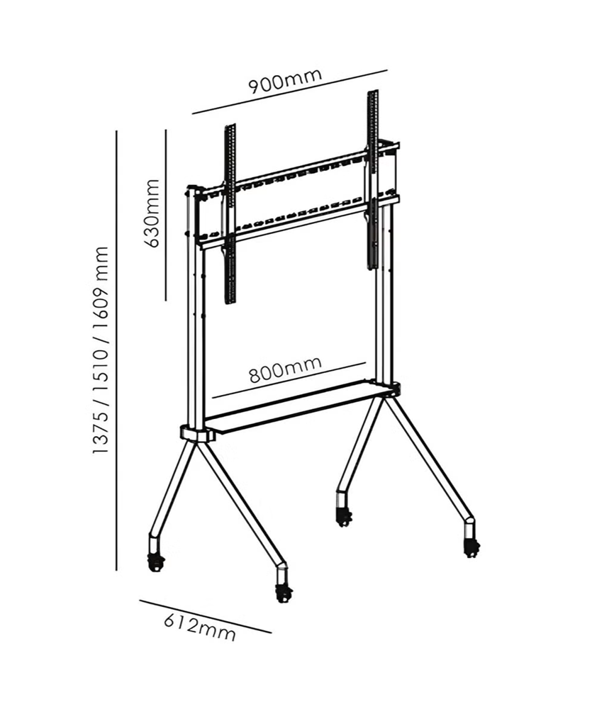 حامل شاشة فوجي ستار متحرك مع عجلات 26 - 100 بوصة - يتحمل وزن حتى 55 كج Fujistar TV Trolley Movable Stand FS-409T