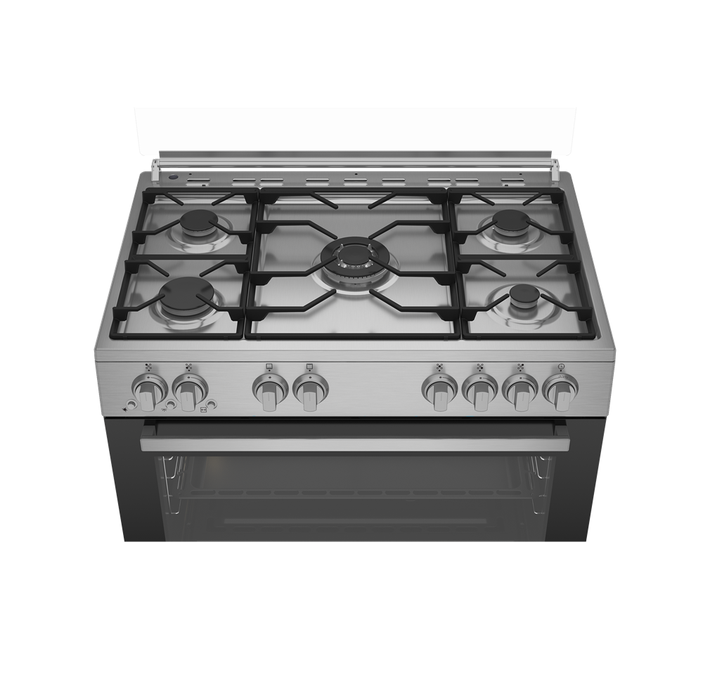 بيكو فرن 5 عيون غاز مقاس 90*60 سم استيل Beko GG 15125 FX NS