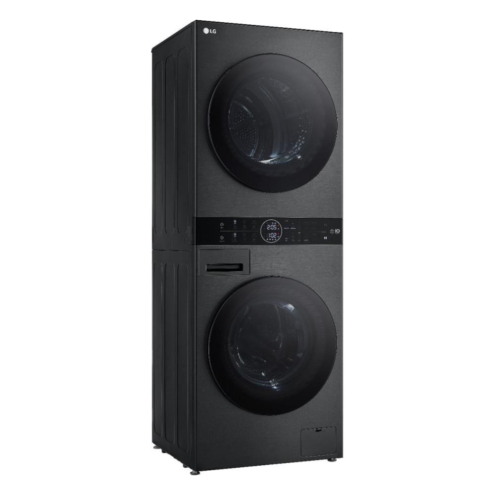 ال جي غسالة ونشافة دورين غسيل 13 كيلو تنشيف 10 كيلو فضي بلاتيني أسود LG WashTower WK1310BST Black Steel