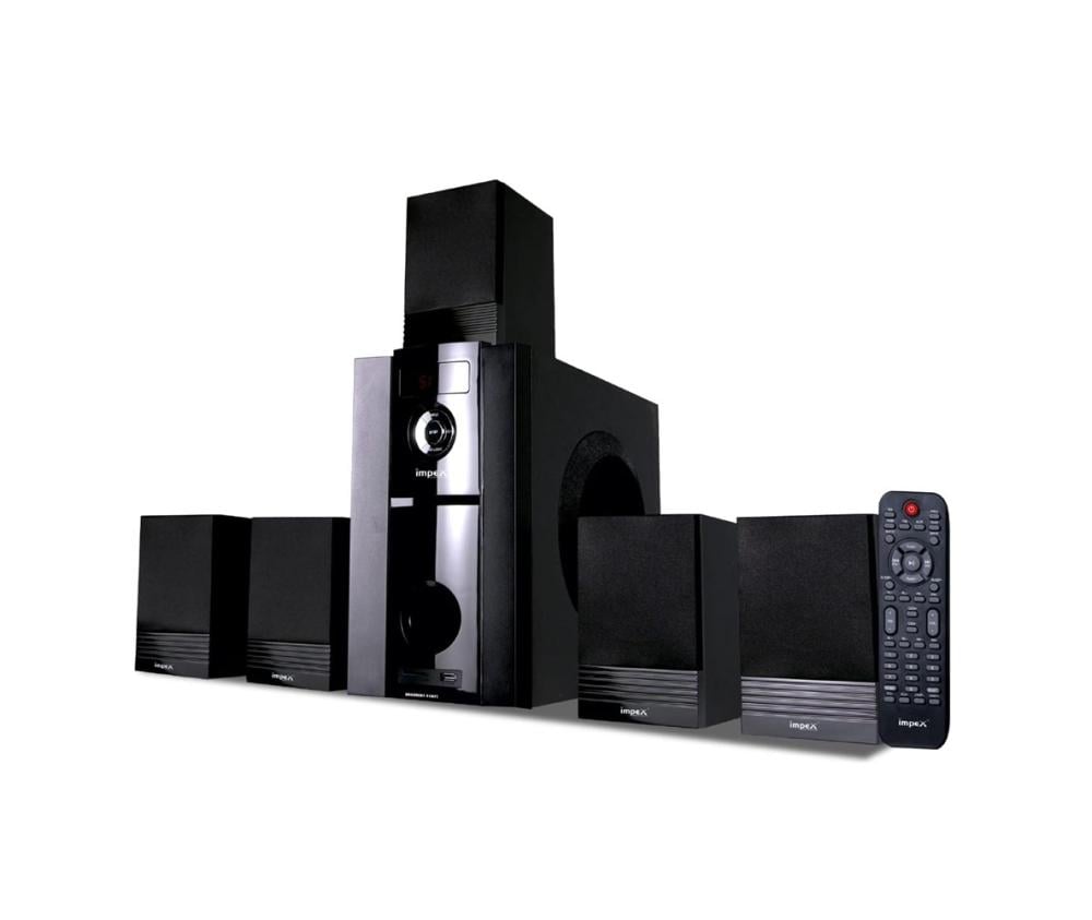 مسرح منزلي امبكس مع مضخم 5.1 بقدرة 45 واط لون اسود Impex 5.1 Channel Speaker HT5107