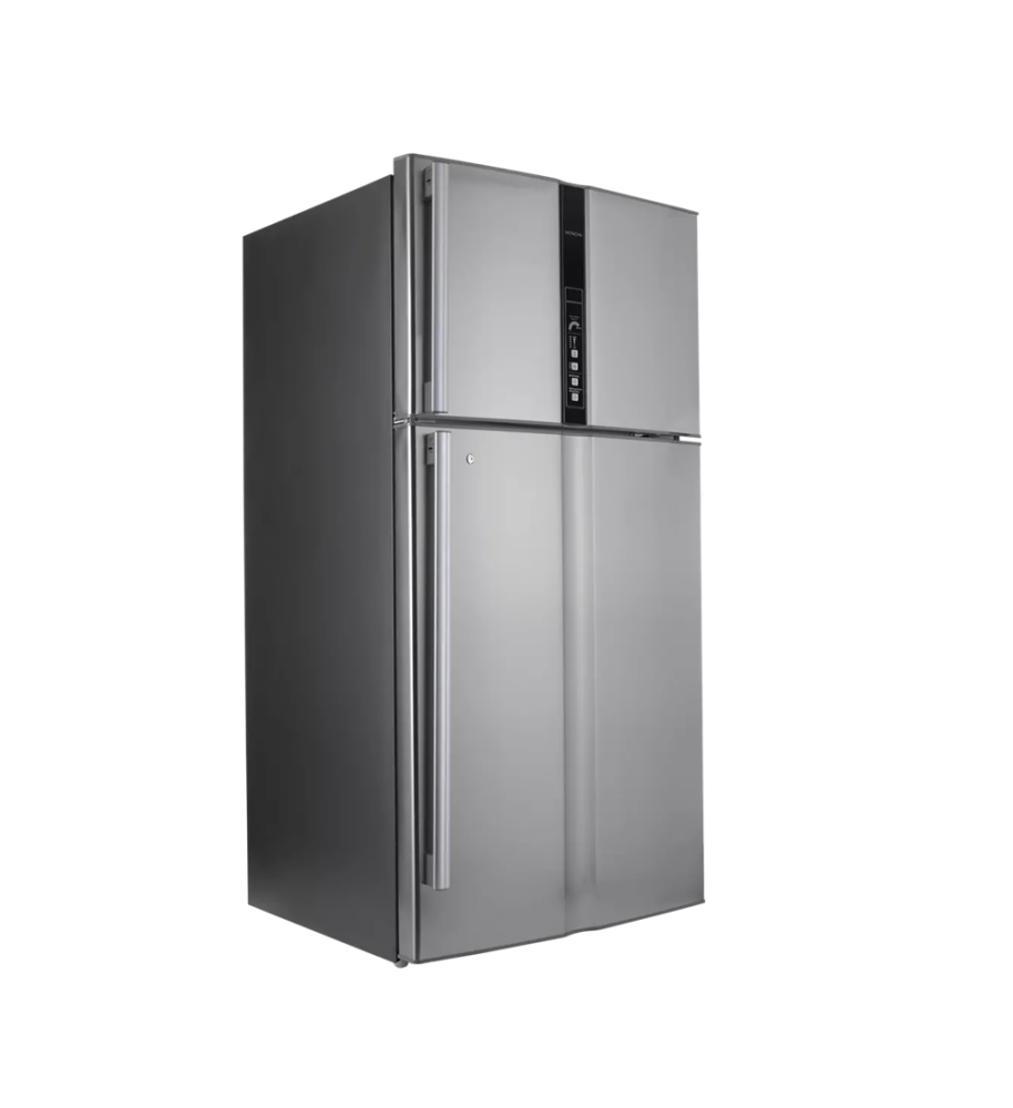 هيتاشي ثلاجة بابين بفريزر علوي 24.8 قدم 700 لتر انفرتر ستيل Hitachi R-V905PS1KV-1BSL