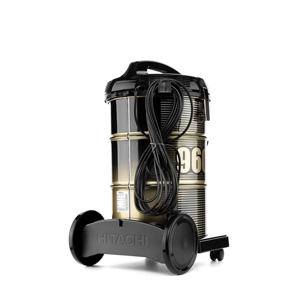 هيتاشي مكنسة برميل 2200 واط 21 لتر اسود / ذهبي Hitachi Vaccum Cleaner CV-960FBK