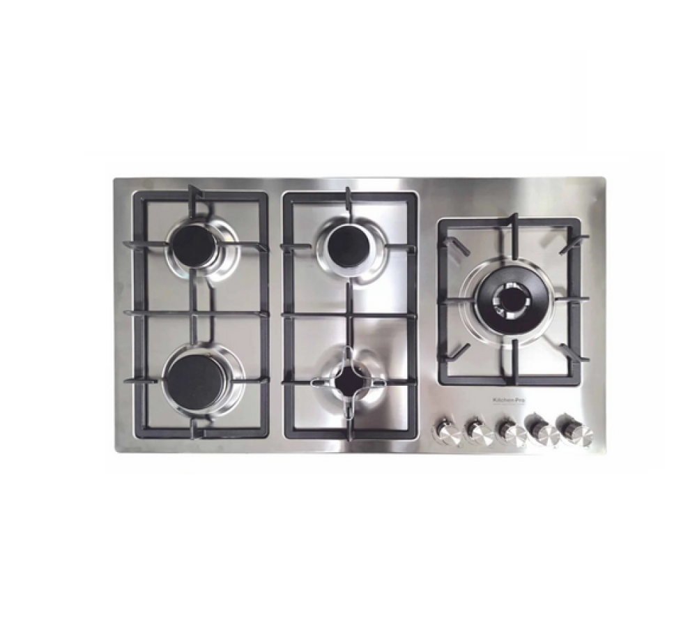 كيتشن برو سطح 5 عين غاز 90 سم شبك ثقيل استيل ايطالي Kitchen Pro KP902H/GA-L