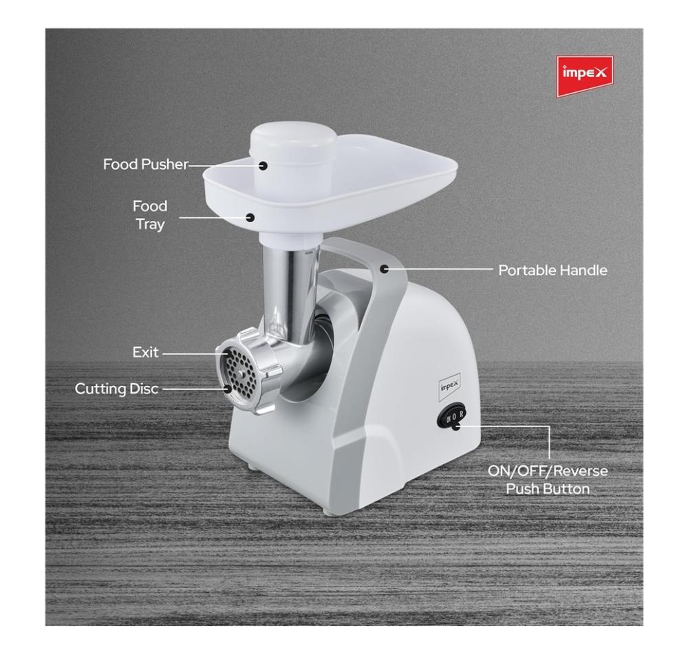 مفرمة لحم امبكس 1200 واط لون ابيض Impex Meat Grinder MG 3807