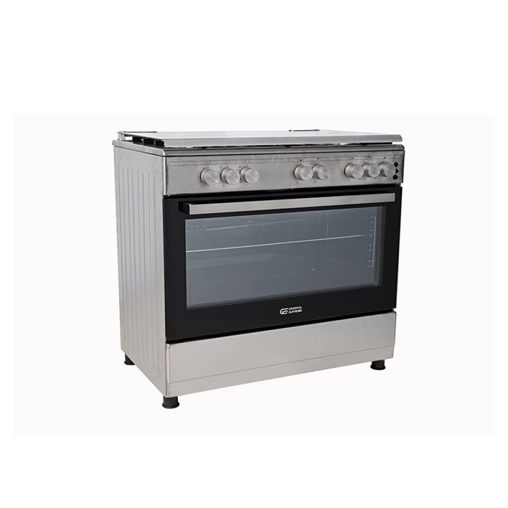 جنرال سوبريم فرن غاز 60*90 سم 5 عيون زهر امان كامل إستيل General Supreme GS9060FGX
