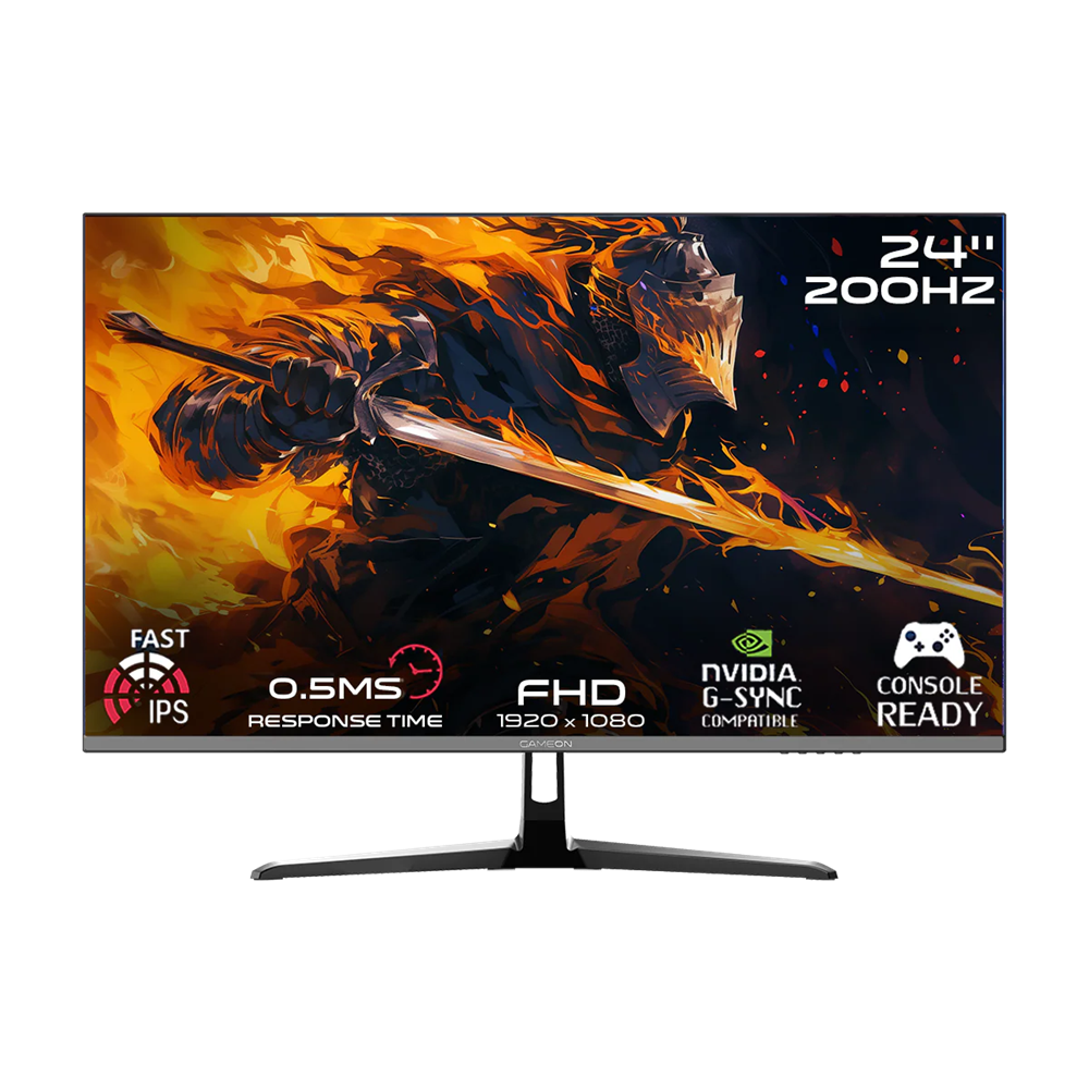 شاشة العاب احترافية جيم اون 24 بوصة 180 هيرتز 2.1 HDMI معدل تحديث 0.5MS لون اسود Gameon FHD1080P GOPS24180IPS