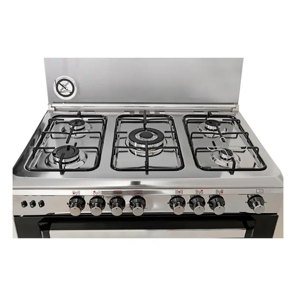 جنرال سوبريم فرن غاز 90*60 5 عيون امان كامل استيل General Supreme GS9650FS