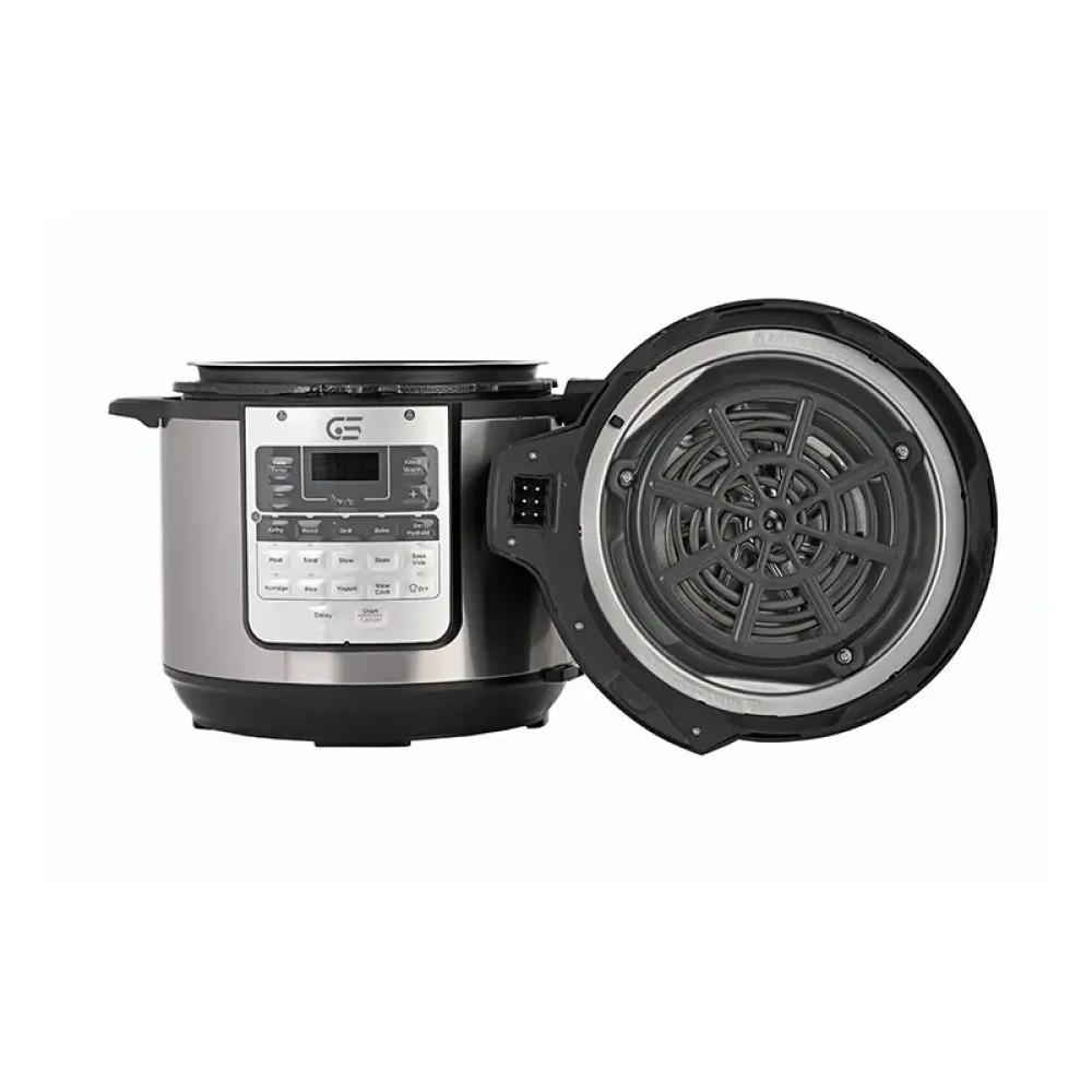 قدر ضغط وقلاية هوائية جنرال سوبريم 5.7 لتر 1500 واط سلفر General Supreme Pressure Cooker & Air Fryer GSAF65