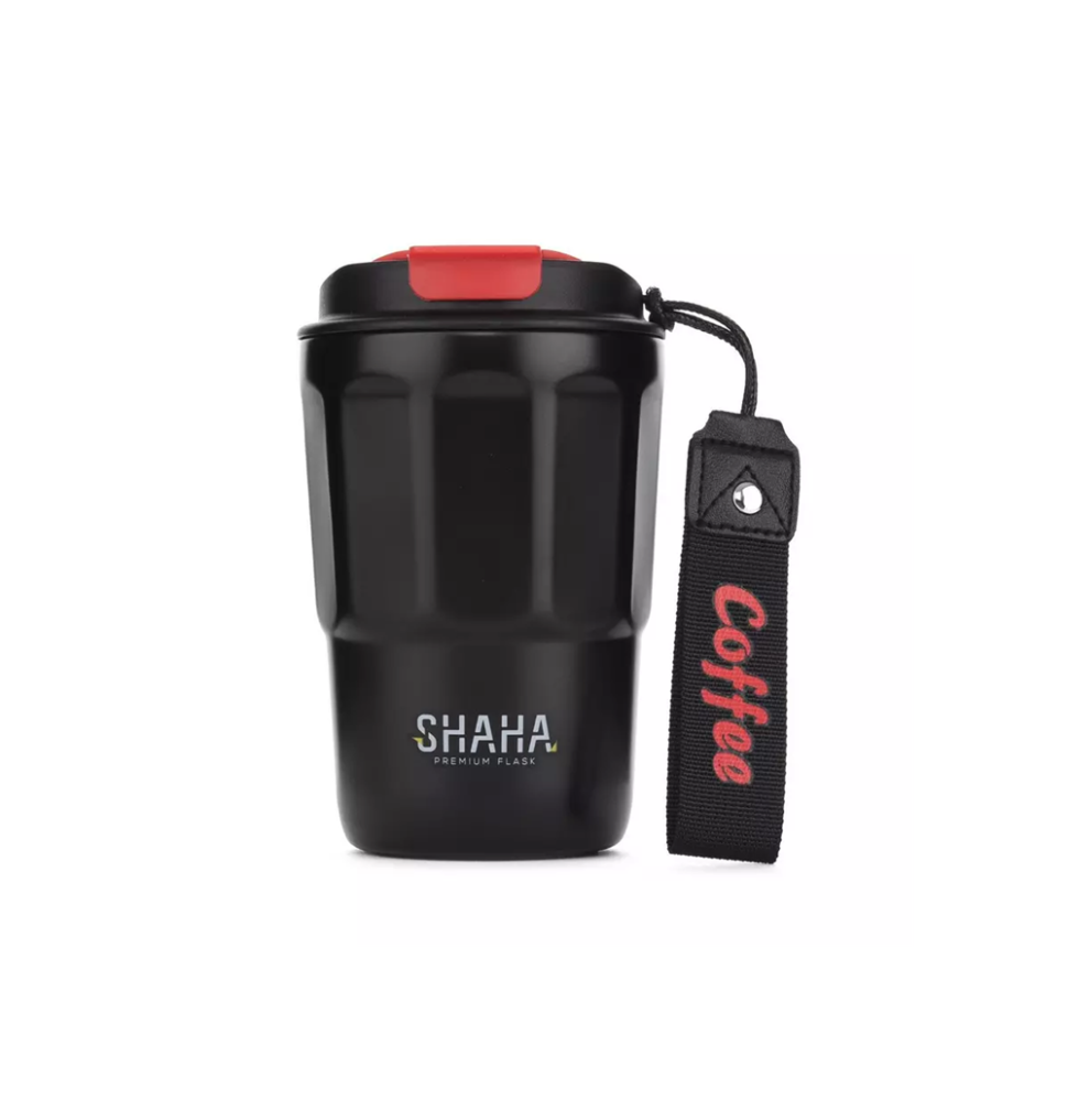 كوب قهوة حافظ للحرارة شاها 380 مل لون اسود Shaha Vacuum Bottle 311115102
