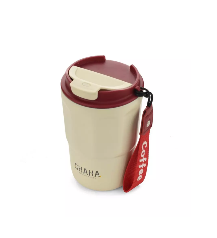 كوب قهوة حافظ للحرارة شاها 380 مل لون ابيض Shaha Vacuum Bottle 311115101