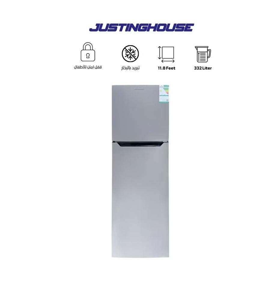 ثلاجة بابين بخار JSRF-3550 JUSTNGHOUSE (( 543لتر )) سليفر ( 19.2 قدم )