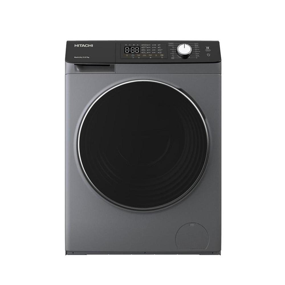 هيتاشي غسالة اوتوماتيك فتحة امامية 10.5 كج / تجفيف 7 كج سلفر Hitachi BD-D1054HVOS