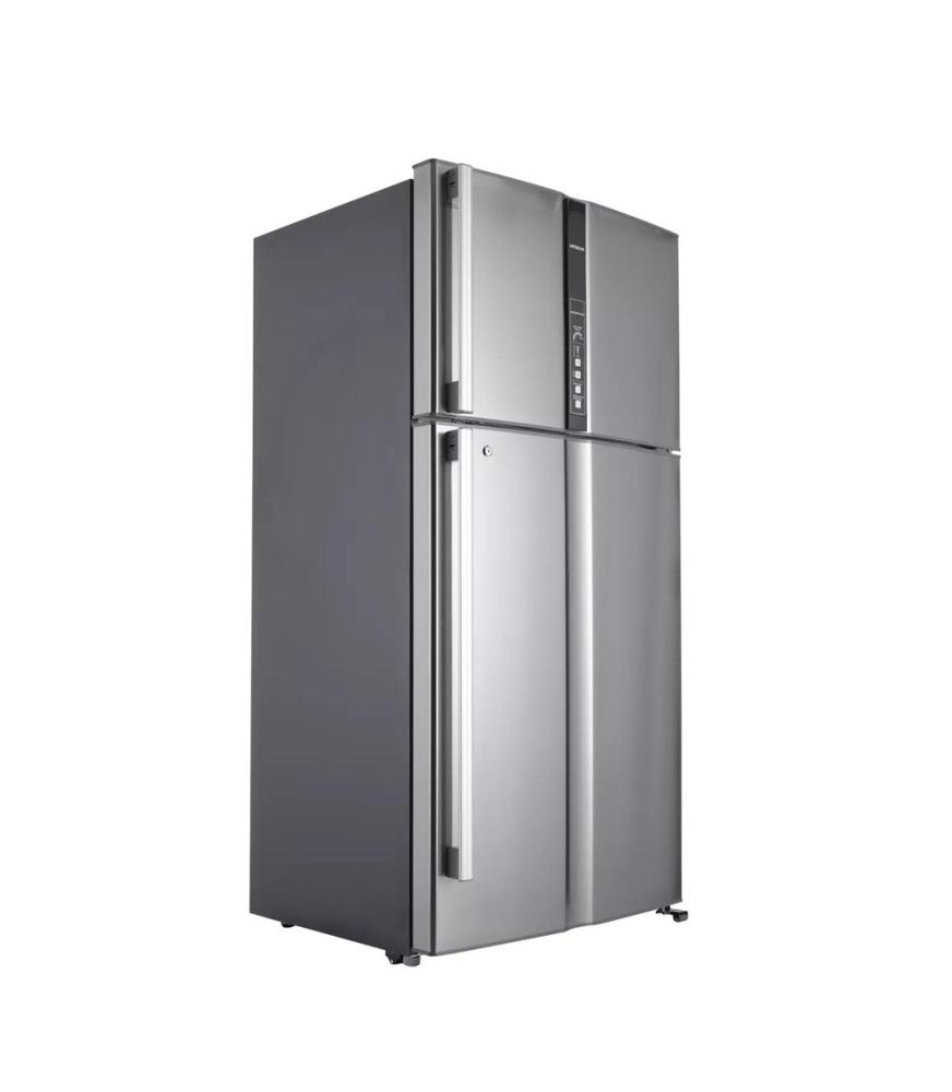 هيتاشي ثلاجة بابين بفريزر علوي 21.2 قدم 600 لتر انفرتر ستيل Hitachi R-V805PS1KV-1BSL