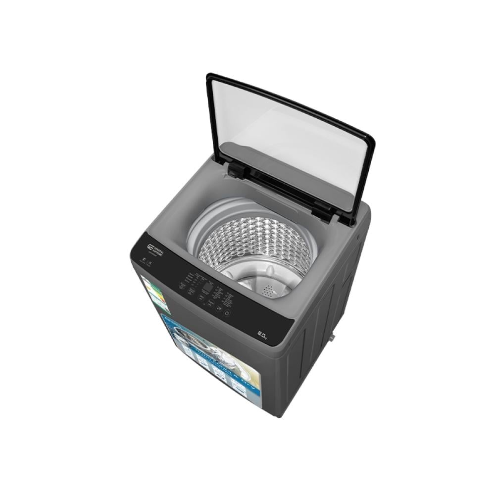 غسالة ملابس جنرال سوبريم اوتوماتيك فتحة علوية 8 كج فضي غامق General Supreme Top Load Washing Machine GSTL08T25ST