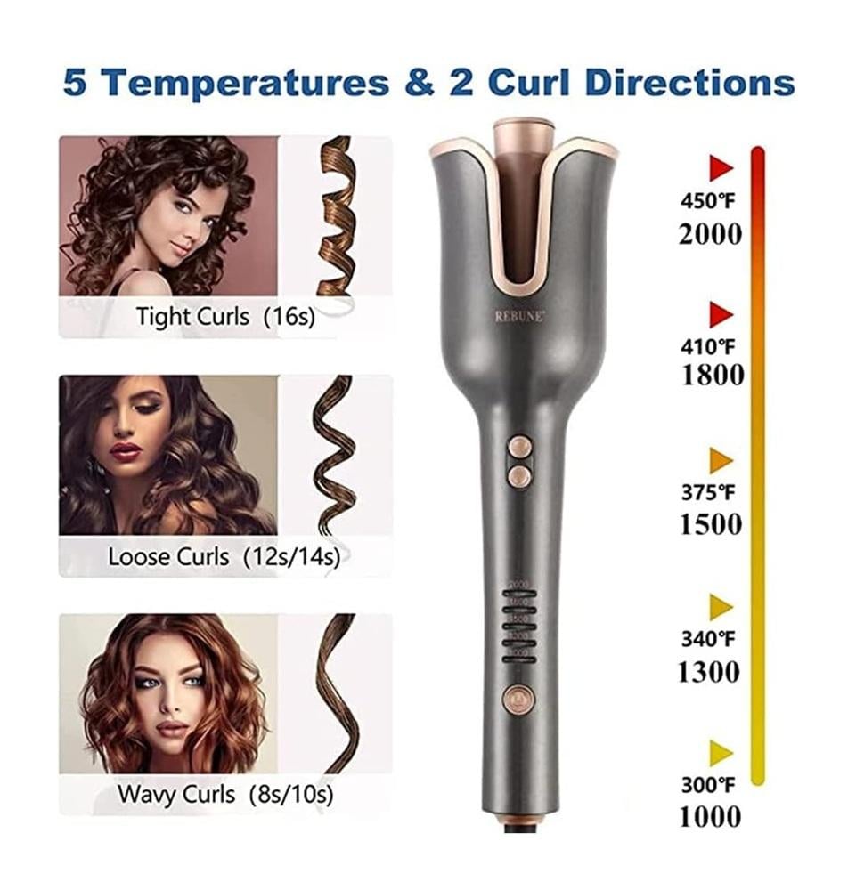 مموج الشعر الذاتي ريبون 5 مستويات للحرارة لون اسود Rebune Hair Curler RE-2082