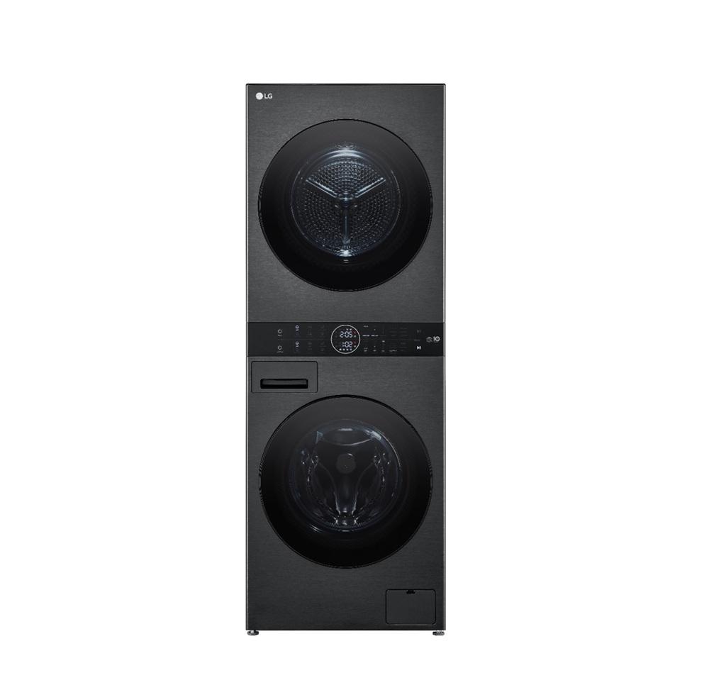 ال جي غسالة ونشافة دورين غسيل 13 كيلو تنشيف 10 كيلو فضي بلاتيني أسود LG WashTower WK1310BST Black Steel