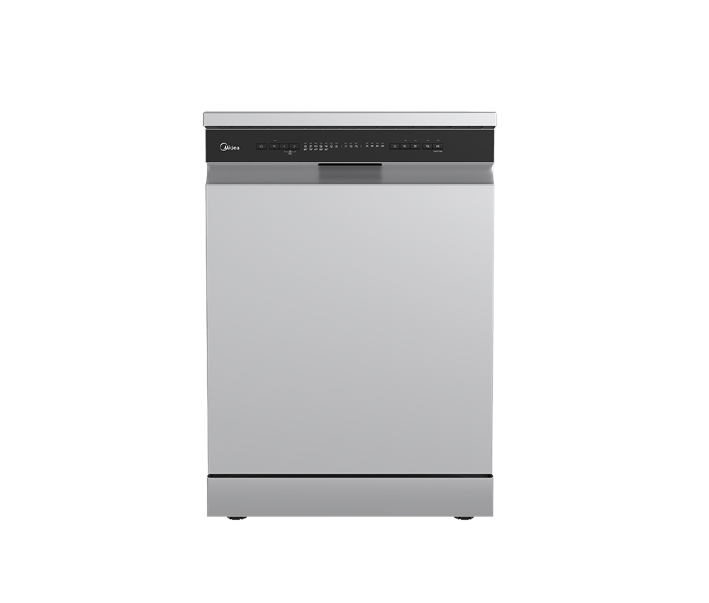 ميديا غسالة صحون 14 مكان 10 برامج 3 رفوف فتح تلقائي واي فاي سيلفر Midea WQP14W5233CS