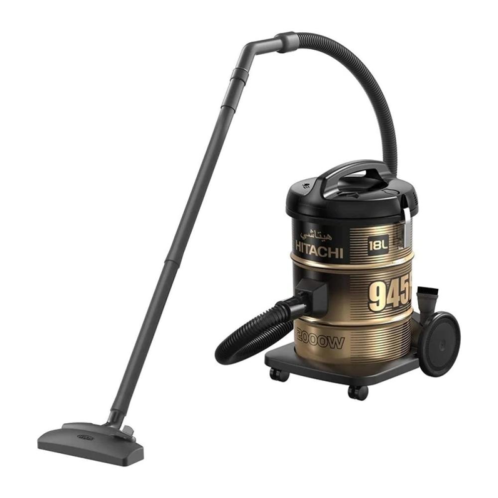 هيتاشي مكنسة برميل 2000 واط 18 لتر اسود / ذهبي Hitachi Vaccum Cleaner CV-945FBK