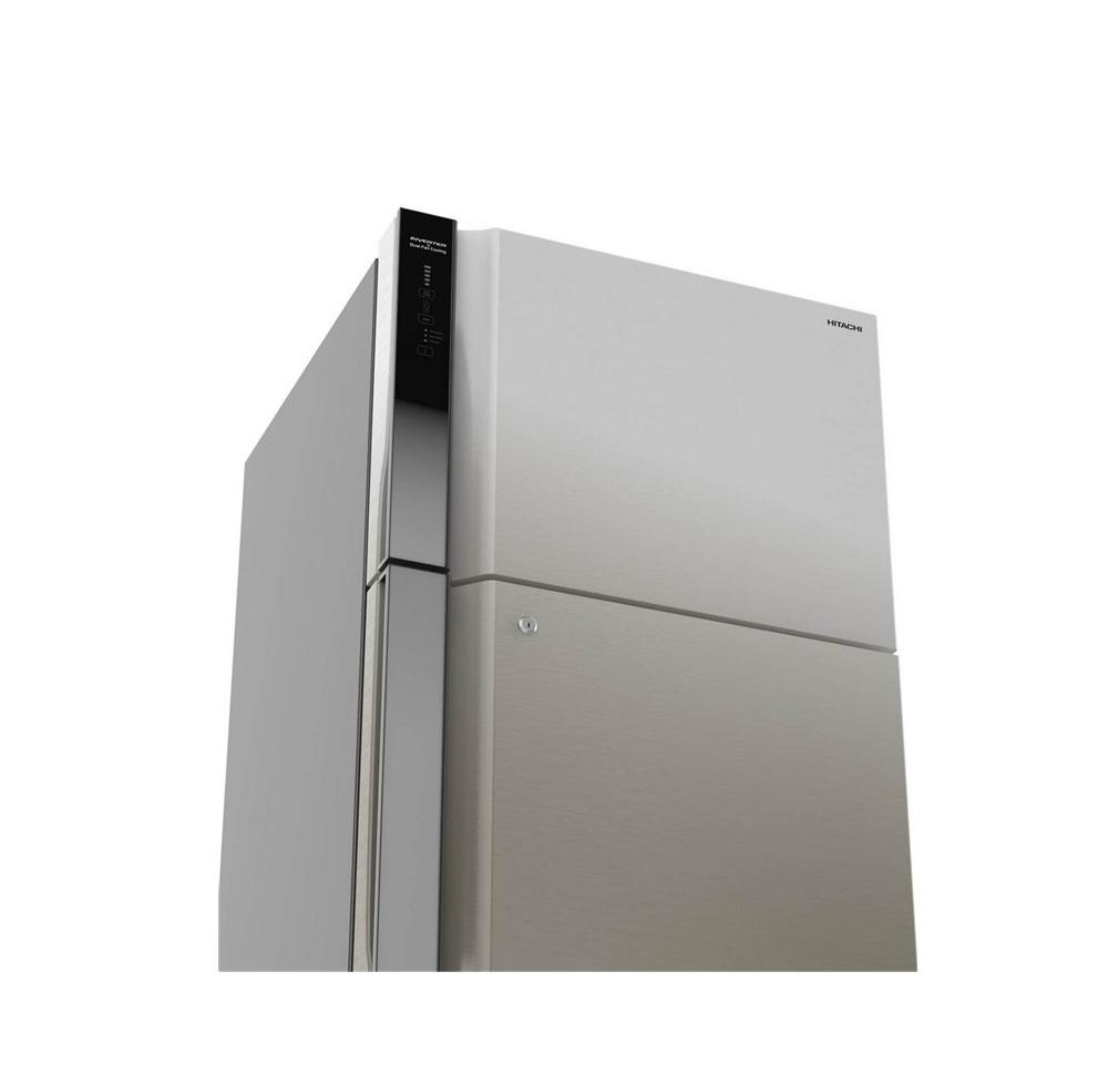 هيتاشي ثلاجة بابين بفريزر علوي 18 قدم 510 لتر انفرتر ستيل Hitachi HRTN8565DFBSLSA