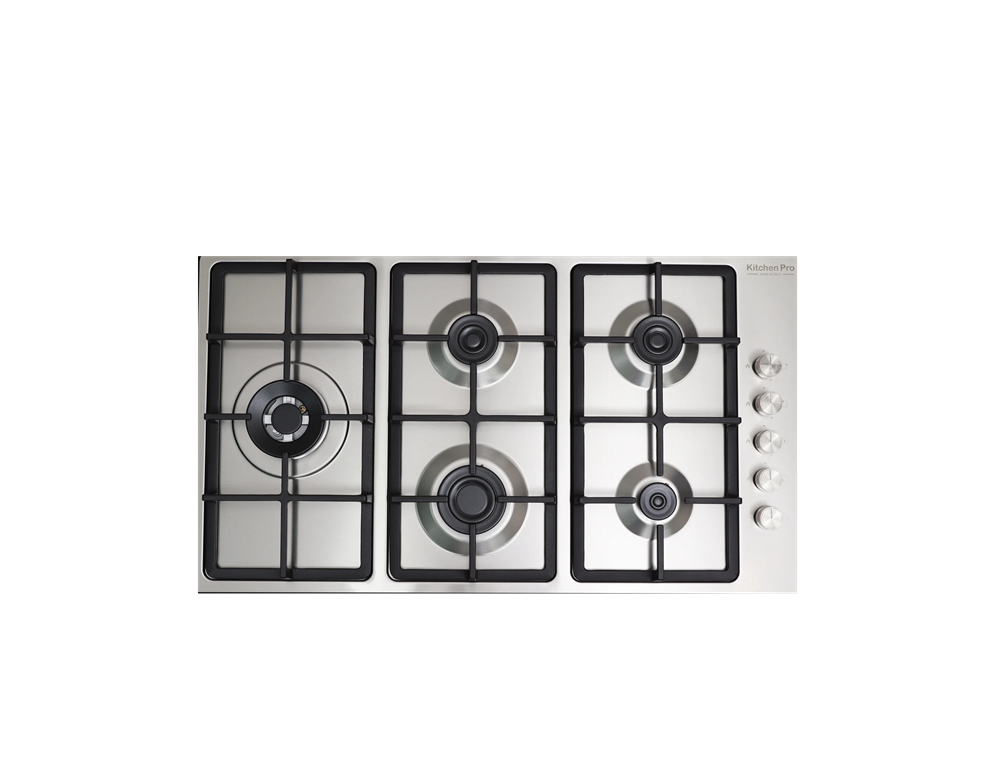 كيتشن برو سطح 5 عين غاز 90 سم شبك خفيف استيل ايطالي - Kitchen Pro KP902/GA-L
