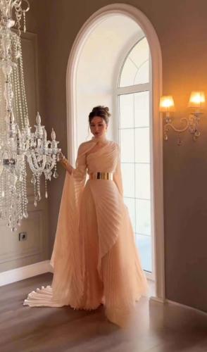 فستان سهرة بلسية ONE SHOULDER