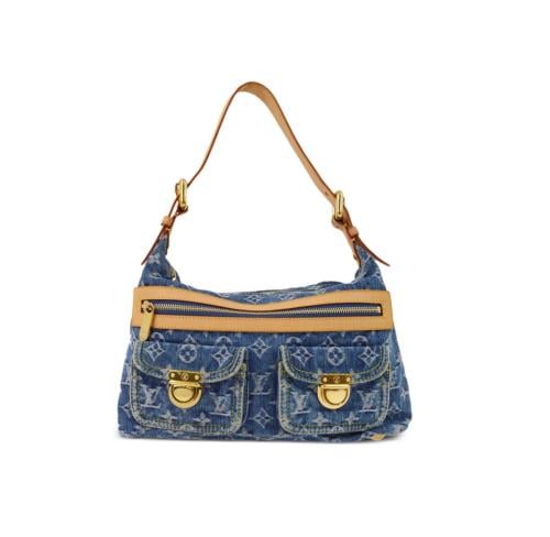louis vuitton vintage blue denim bag