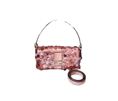 Fendi vintage sequin pink baguette