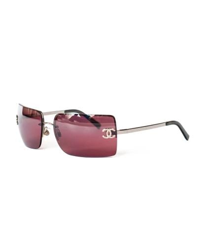 chanel vintage rimless pink purple sunglasses