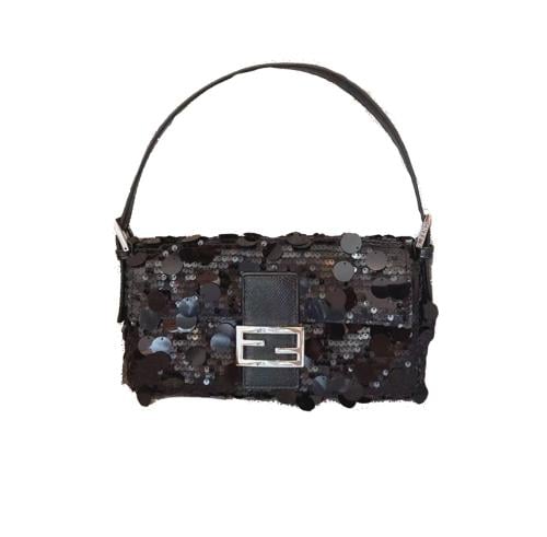 Fendi vintage sequin black baguette