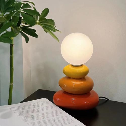 مصباح ديكور لسطح المكتب مزود بحجر القمر