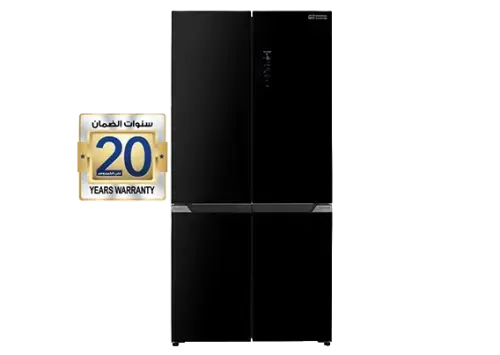 ثلاجة (Kitchen Fit - Slot-In جنرال سوبريم.جنرال) دولابي اربع أبواب 16.5 قدم, 467 لتر، تقنية الأنفيرتر, زجاجي أسود لامع, GSSI174BGI, GSSI174BGI