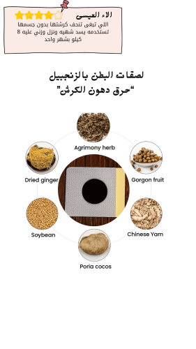 لصقات البطن بالزنجبيل “حرق دهون الكرش”