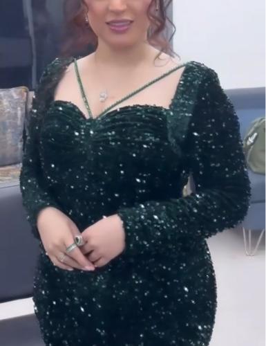 فستان سهره اخضر غامق