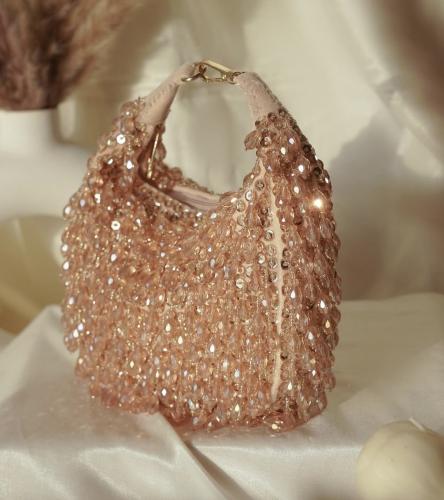 Light pink crystal bag