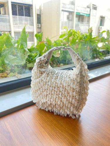 Off white crystal bag