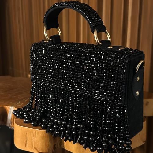 Black crystal bag