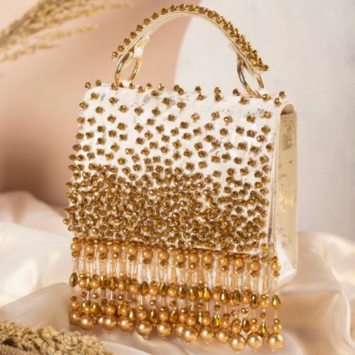 Gold crystal bag