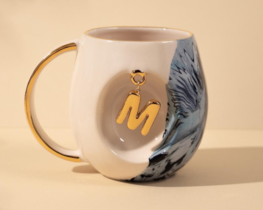 كوب رخامي أزرق