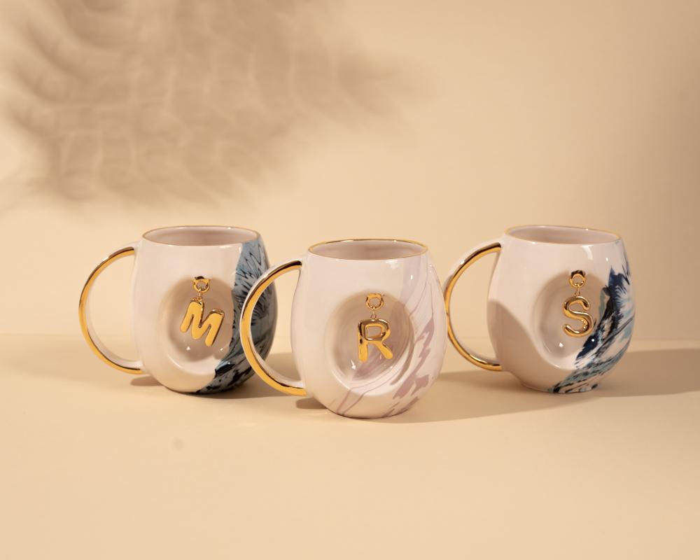 كوب رخامي أزرق