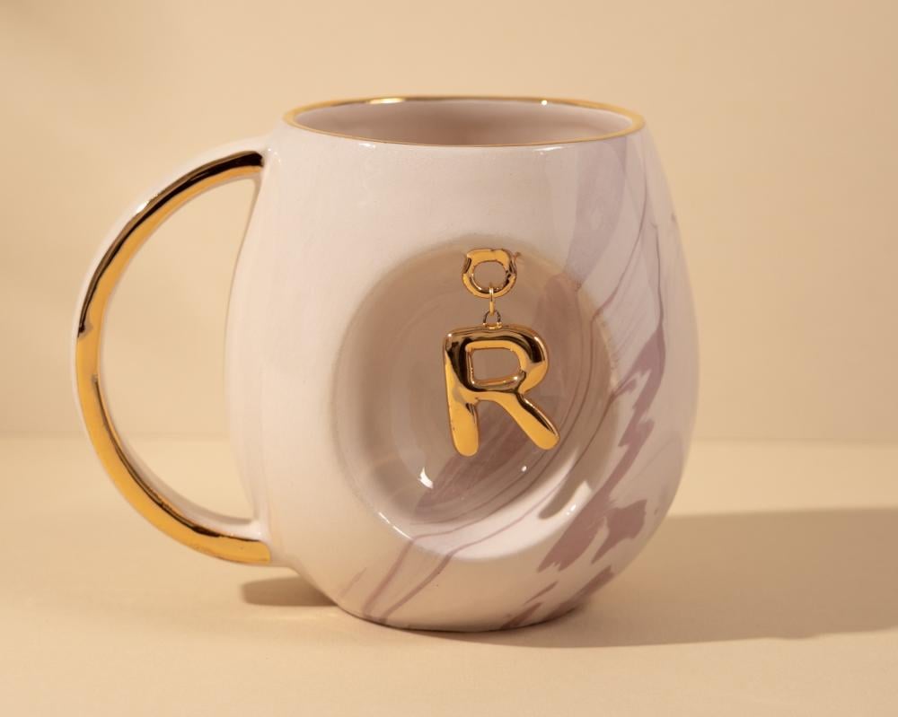 كوب رخامي وردي