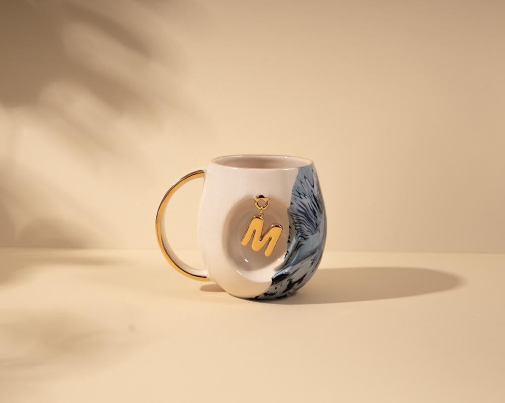 كوب رخامي أزرق