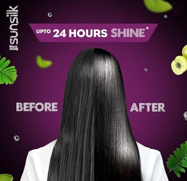 شامبو لمعان ساحر للشعر الأسود مع بروتين أملا بيرل وفيتامين هـ من صانسيلك 350 مل