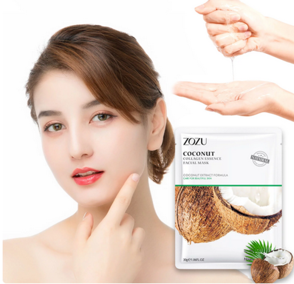 قناع الوجه بخلاصة جوز الهند والكولاجين لترطيب البشرة وتغذيتها 1+1