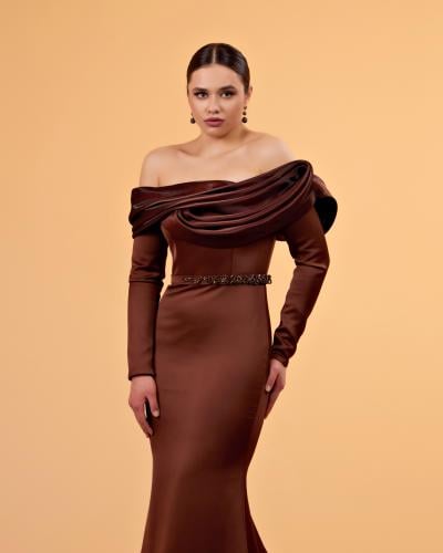 فستان سهرة وردي