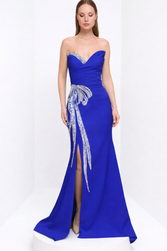 فستان سهرة نيلي