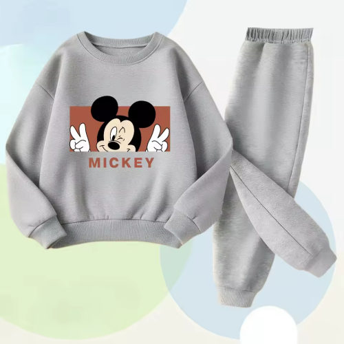 الأطفال بلوزات غير رسمية مجموعات ربيع الخريف الاطفال س الرقبة هوديس وسراويل قطعتين ميكي مطبوعة الأولاد الرياضة البلوز مجموعة