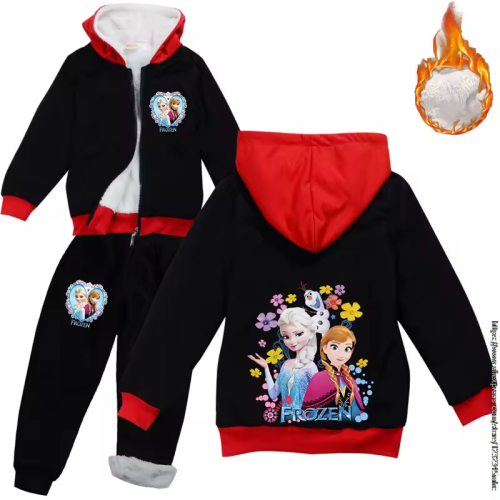 أطقم ملابس شتوية من ديزني للأطفال ، جاكيت فرو وسراويل للفتيان والفتيات ، بدلة ثلج للأطفال ، جاكيت ، إلسا ، جديد ، ساخن ، طفل